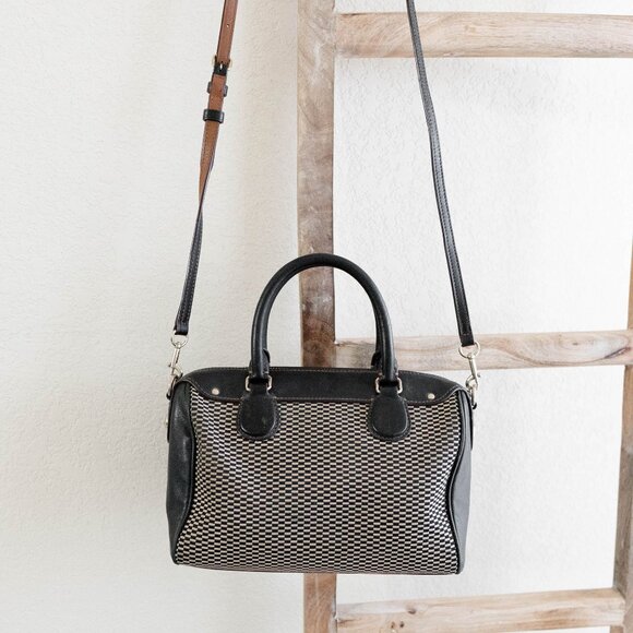 Coach F57242 Legacy Mini Bennett Checkered Satchel Bag Leather Gold Hardware - Picture 5 of 15